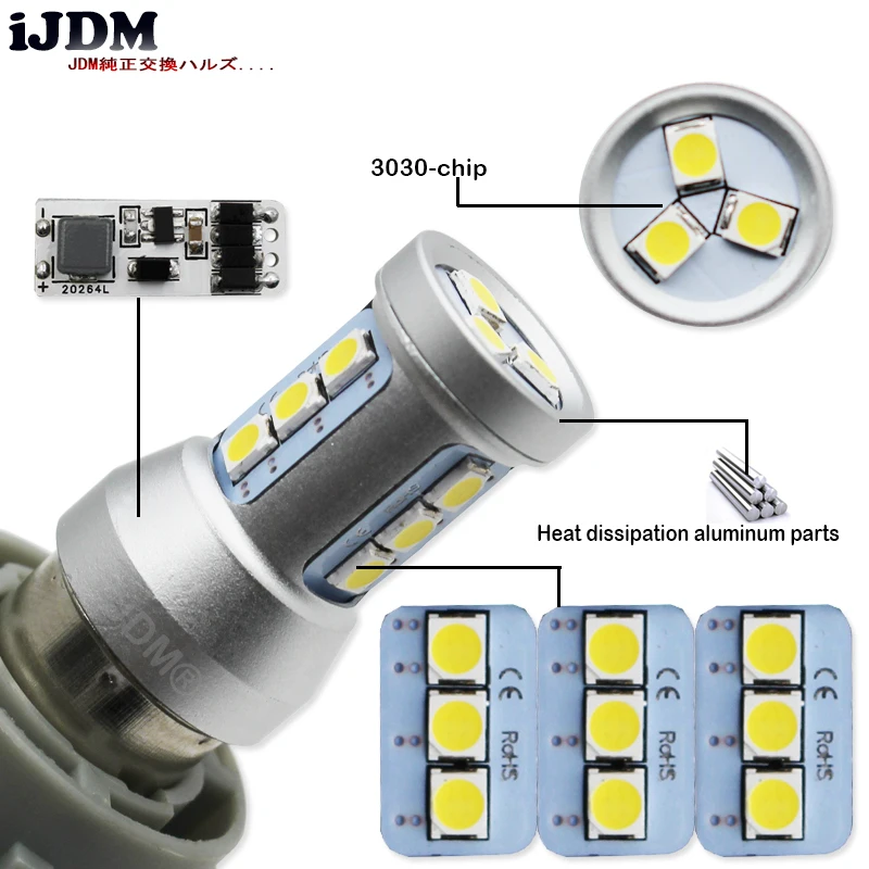 IJDM Автомобильный светодиодный стоп-сигнал 1100Lm 1157 P21/5 W BAY15d 3030 12SMD автомобильные тормозные задние противотуманные парковочные лампы DRL габаритные огни