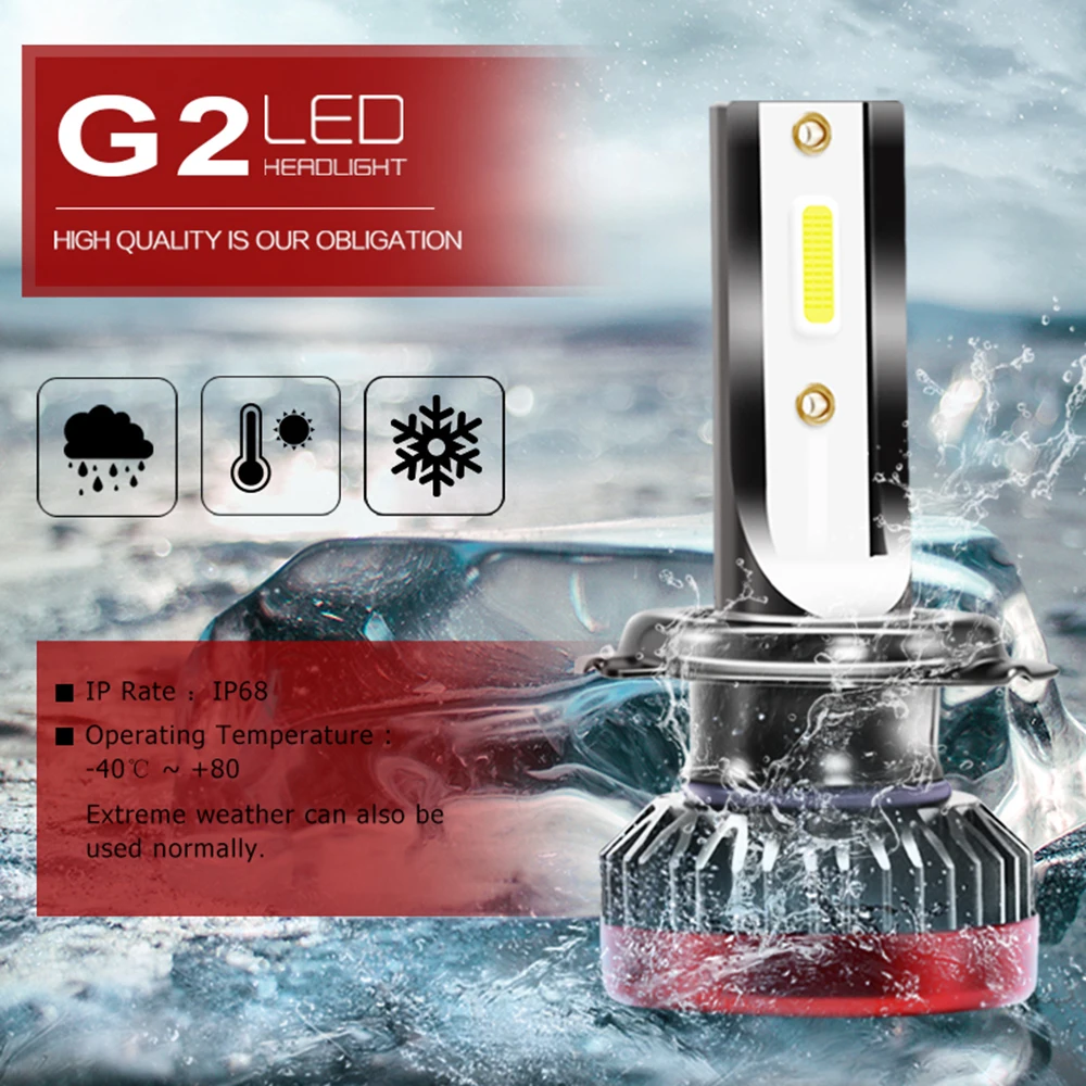 Светодиодный мини фары 2 шт. H7 H11 H1 76 Вт 8000 лм 6000 К 9005 9006 9012|Передние LED-фары для авто|