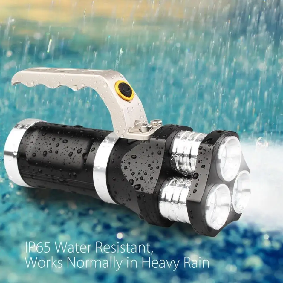 

3 X T6 Spotlight Flashlight Rechargeable LED Searchlight Tactical Flashlight Waterproof Super lght
