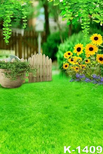 Children Muslin Backgrounds 150x200cm Spray Painted Cloth font b Photo b font Backdrops Sunflowers Green Lawns