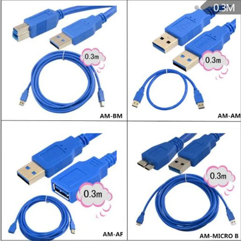 

USB3.0 high speed print line extension cable mobile hard disk computer phone high speed transmission data line