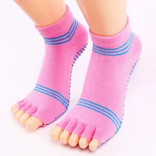 1 пара носков для йоги с половинным носком нескользящие носки с открытым носком нескользящие носки для пилатеса прочные носки для йоги с пятью пальцами D401