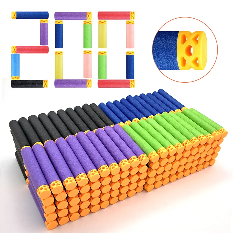 

200PCs Soft Hollow Hole 7.2cm Refill Dart Bullets for Nerf Gun Blaster N-strike Elite Accessories Kid Shooting Gun Toy