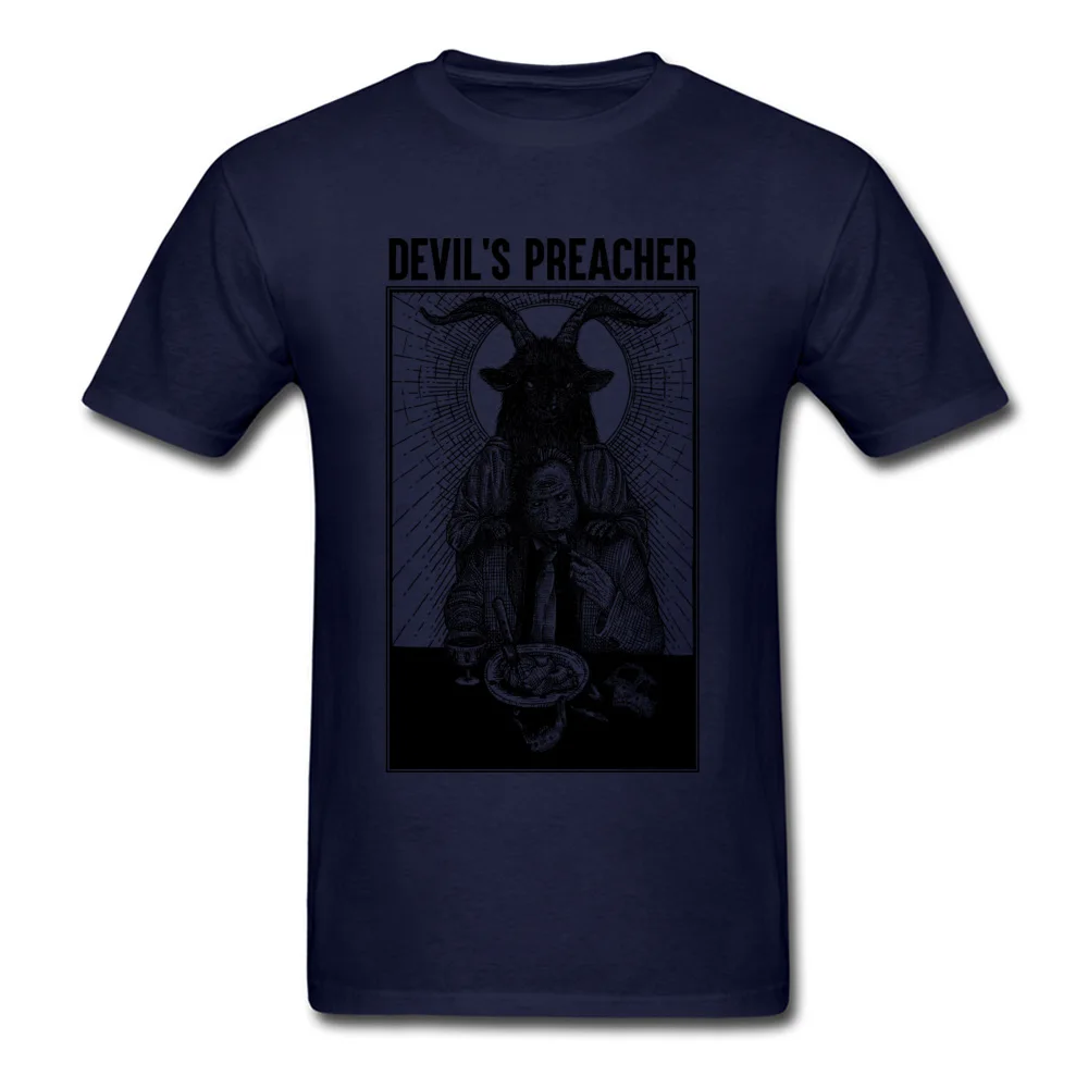 Devilss Preacher II Tops T Shirt Fashion Round Collar Casual Short Sleeve Pure Cotton Men T-shirts Casual Tops Tees Devilss Preacher II navy