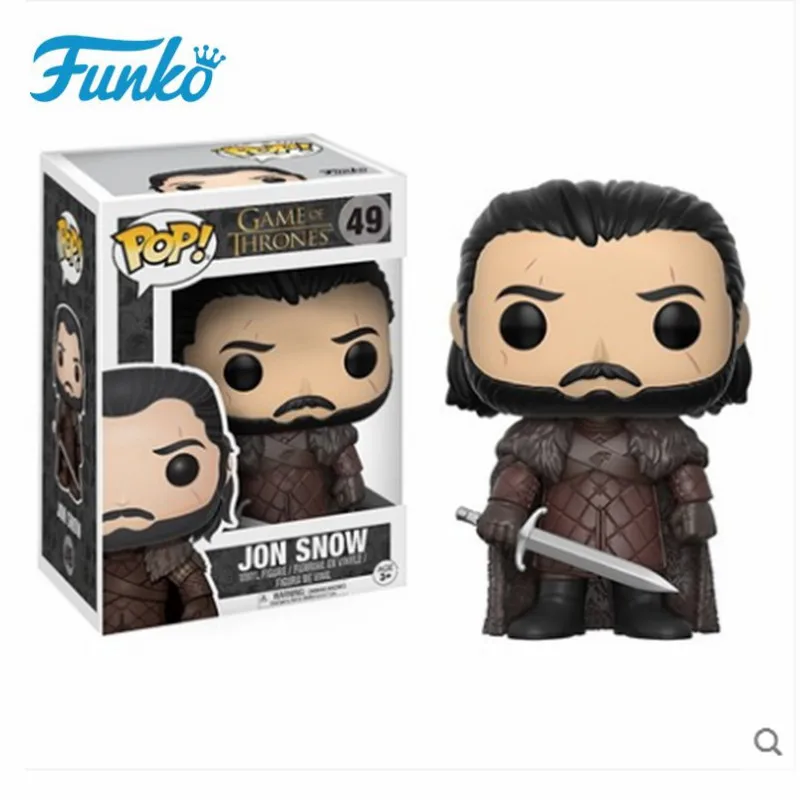 Официальный FUNKO поп Игра престолов #49 Джон Сноу ночь Часы виниловая кукла игрушки дети подарок на день рождения Модель Коллекционная