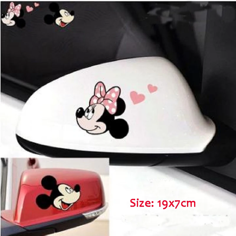 Funny Car Sticker Cute Mickey Mouse Peeping Cover Scratches Cartoon