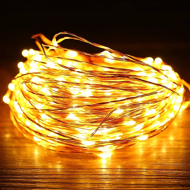 

5M / 10M LED holiday light Waterproof Battery Operated USB LED Copper Wire String Fairy Light Strip Lamp Xmas Home Party