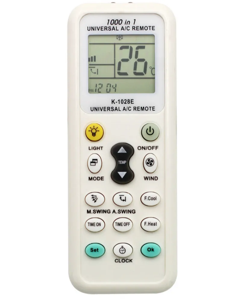 

Universal Air Condition Controller LCD A/C Remote Control for Air Conditioner Low Power Consumption K-1028E Remote Controller
