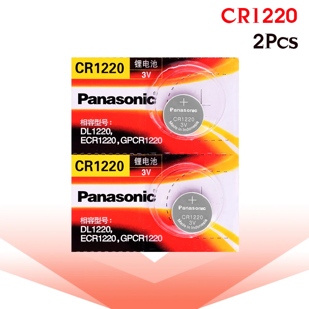 Комплект из 2 предметов Фирменная для цифрового фотоаппарата PANASONIC cr1220 3v кнопочный элемент Миниатюрный элемент питания для мобильного часо-DL1220 BR1220 ECR1220 LM1220 KCR1220 KL1220