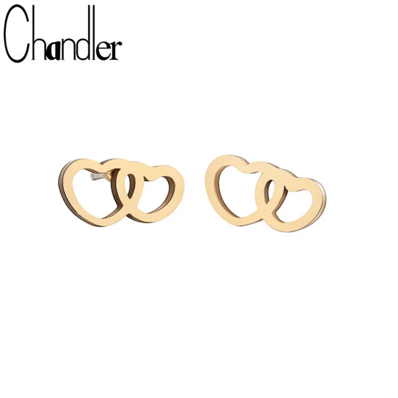 Новинка 2018 романтичные серьги Chandler стальные Forever Love полые в форме сердца для