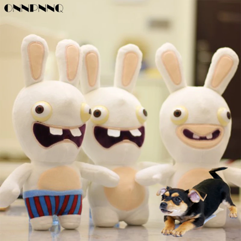 

OnnPnnQ Funny Dog Toys Pet Puppy Chew Squeaker Squeaky Plush Sound Crazy Rabbit Stuffed cotton bite Squeaking Toy for small dog