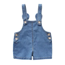 Коллекция года, весенне-летняя детская одежда для мальчиков и девочек детские джинсы с милыми ушками детский слюнявчик, комбинезоны джинсовые брюки для малышей, принцесса