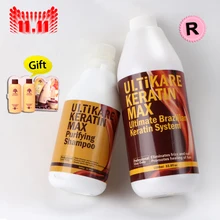 1000ML Brazilian chocolate keratin treatment 12% Formaldehyde+500ml purifying Shampoo straighten hair product and treatment
