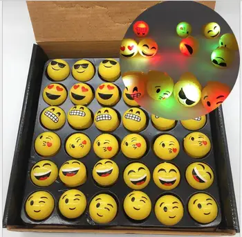 

36pcs/lot Luninous toy rings with smile face,cartoon light-up ring lights for holiday party concert,kids toys birthday gift