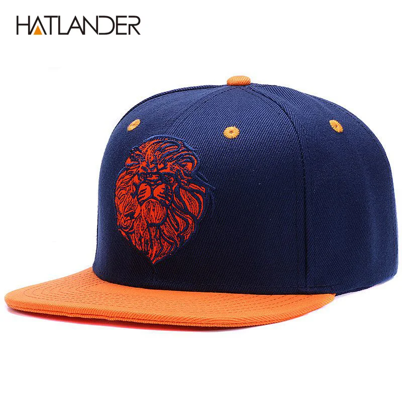 High quality lion face embroidery snapback cap cool king hip hop hat for boys and girls 2