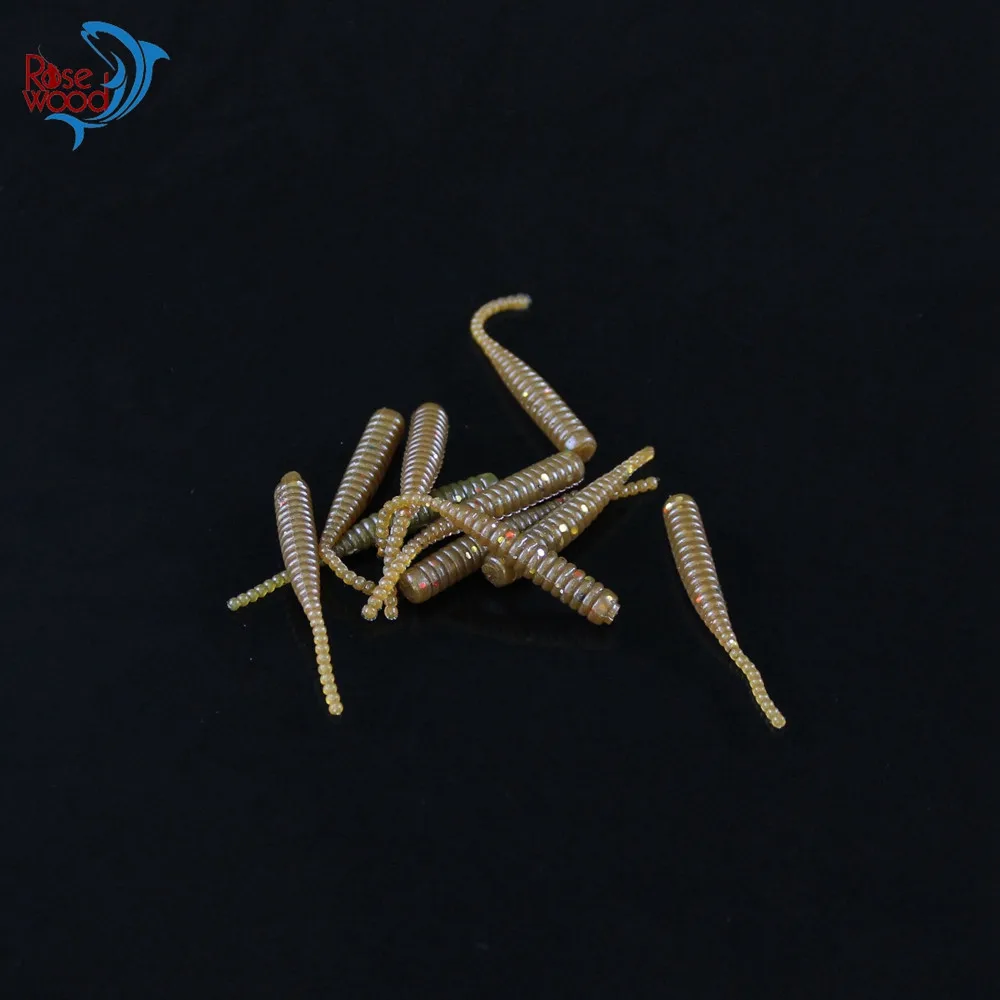 100pcs Pesca Artificial Soft Bait 4cm0.3g UL Fishing Worm Swimbaits Soft Lure Carp Fishing Bait Fishing Lure Mixed Colors  (5)