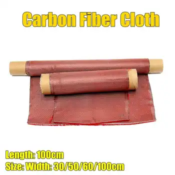 

1m Red 3K 100% Real Carbon Fiber Cloth Carbon fiber mixed Fabric 30/50/60/100cm wide Twill Carbon cloth Aramid fiber 200g/m2