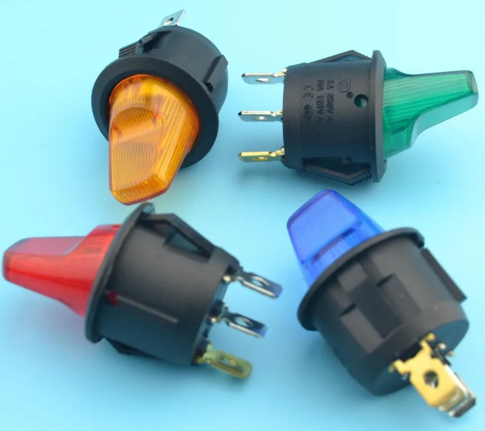 

12pcs rocker switch with 12v illuminated lamp 10a/125vac 6a/250vac