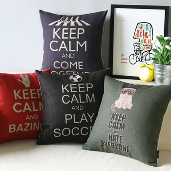 

British European fashion Pillow s,KEEP CALM Pillow Cushion ,decorative pillows home decor sofa cushion