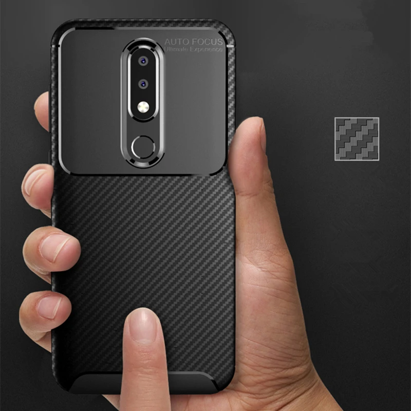 Чехол из углеродного волокна для Nokia 6 1 Plus Android One TA 1103 1116 Прочный противоударный
