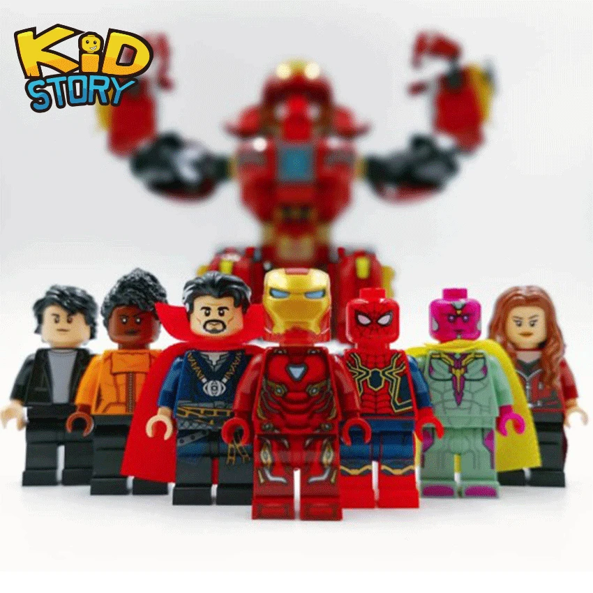 Super Heroes Thanos Hulk Spiderman Guardians of the Galaxy Batman LEGOINGLY Marvel Avengers Building Blocks Toys Figures gift YF