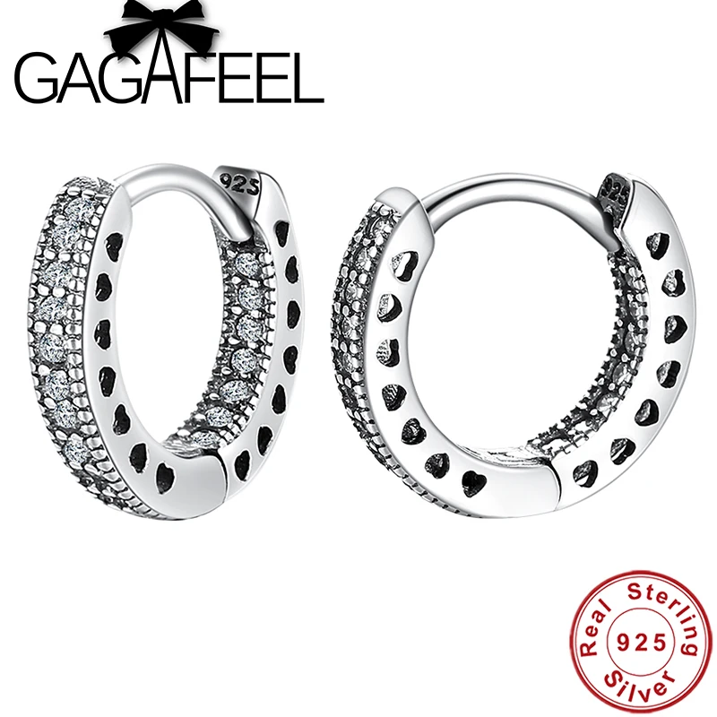 

GAGAFEEL 925 Sterling Silver Circle Round Stud Earrings Jewelry For Women Sterling Silver Round Earrings Female Birthday Gift
