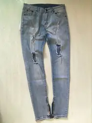 Высокого качества новые мужские biker denim ripped destroyed skinny distressed итальянский бренд рваные джинсы slim fit представляют