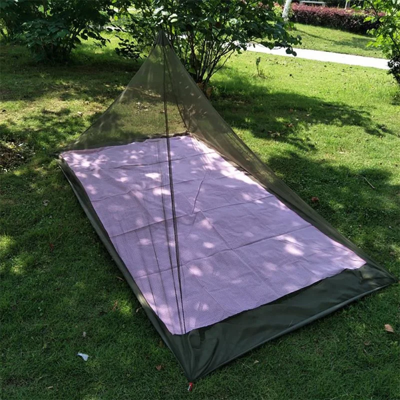 

Outdoor Summer Mosquito Net Outdoor Pyramid Shape Portable Backpacking Tent Jungle Camping Netting Survival Kit
