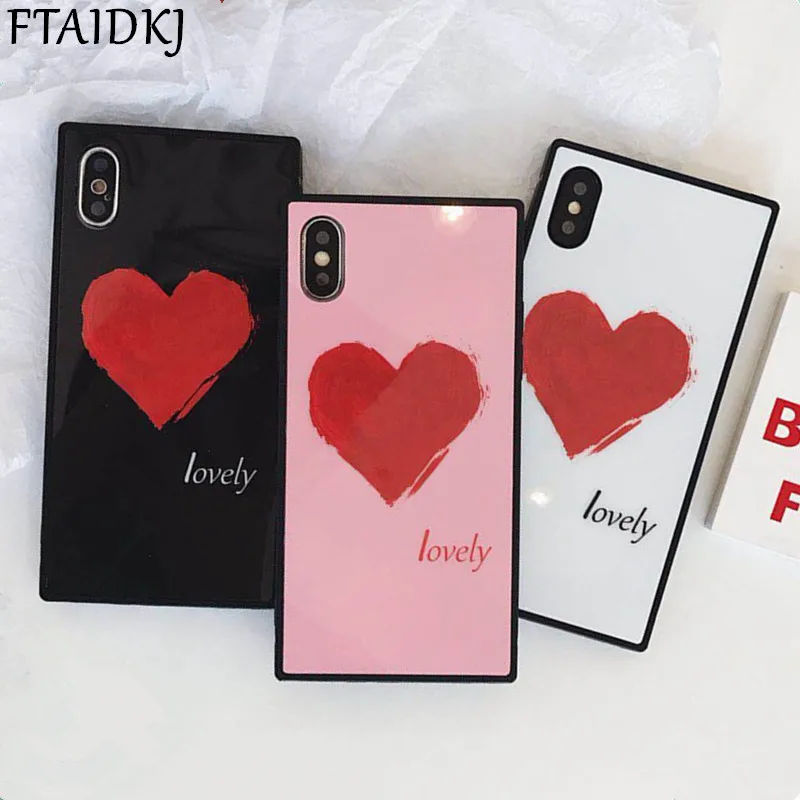 FTAIDKJ модный квадратный милый чехол для телефона с буквенным принтом iPhone X s 6 S 7 8 Plus