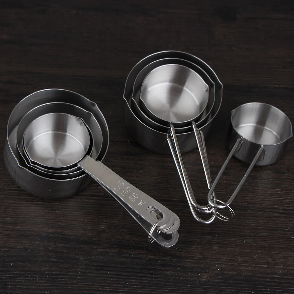 

Kitchen Measuring Tools 304 Stainless Steel Large Condiment Measuring Spoon Cup 4pc/set