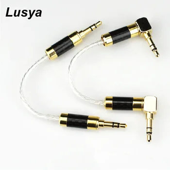 

Hifi 5N Sterling Silver Amp Audio Cable 3.5MM Audio Cable For Car Speaker 3.5 Jack Male to Male AUX Cable 90 Degree Angle T0794