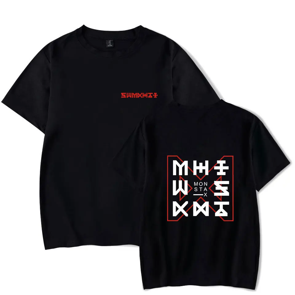 

Monsta x kpop shirt supportive fans o neck short sleeve monsta x t shirt summer fashion unisex causal tshirt plus size xxs-4xl