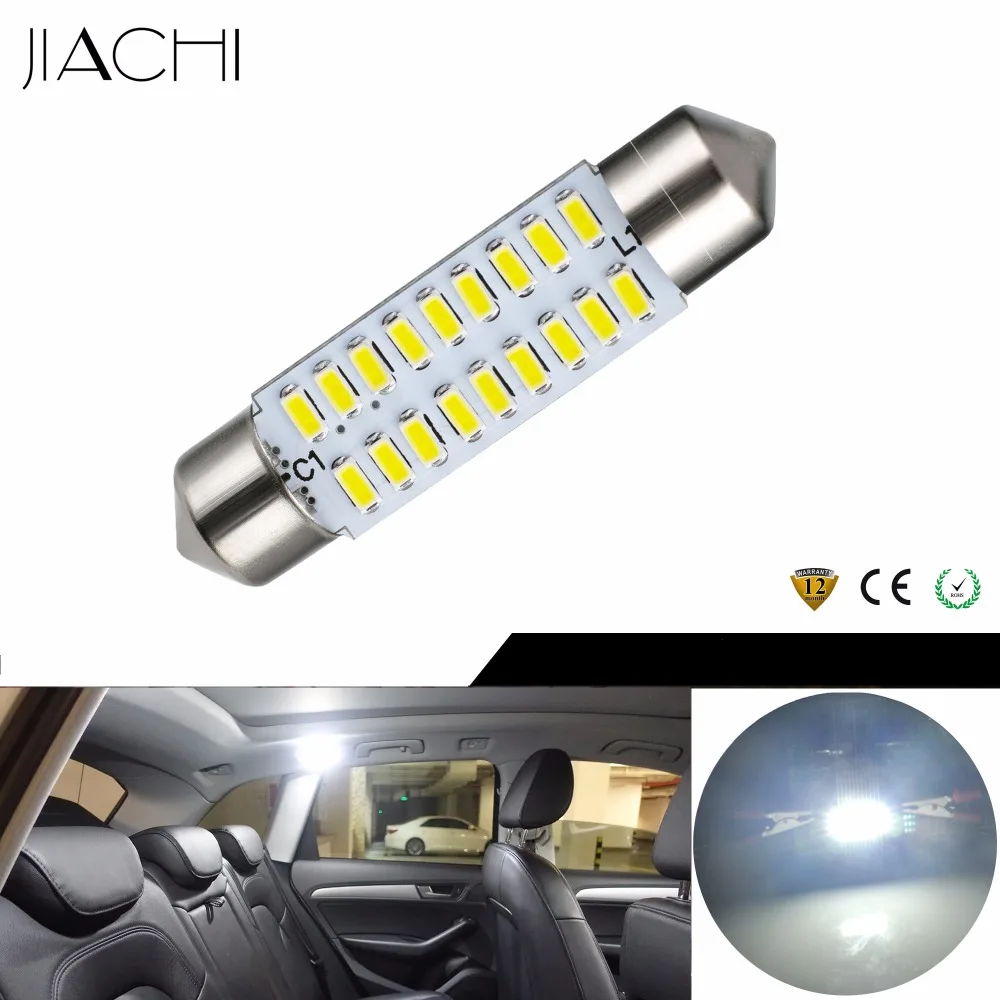JIACHI 10 x Гирлянда C5W 41 мм 42 DE4410 211 3014 18SMD белые светодиодные лампочки автомобиля