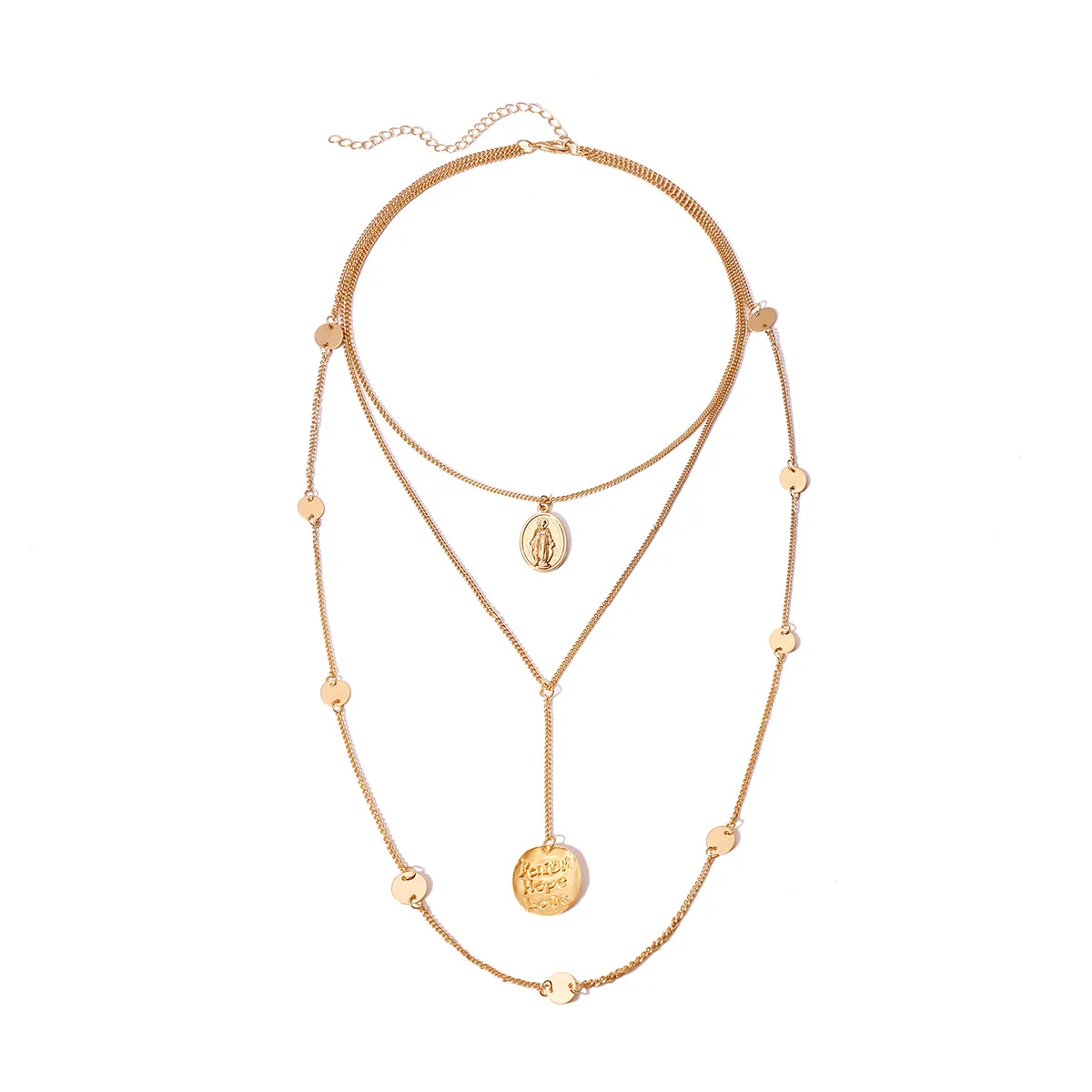 Золотое многослойное ожерелье с монетами для женщин, этнические ювелирные изделия, марокканские украшения Love Hope, цыганское ожерелье, богемное ожерелье