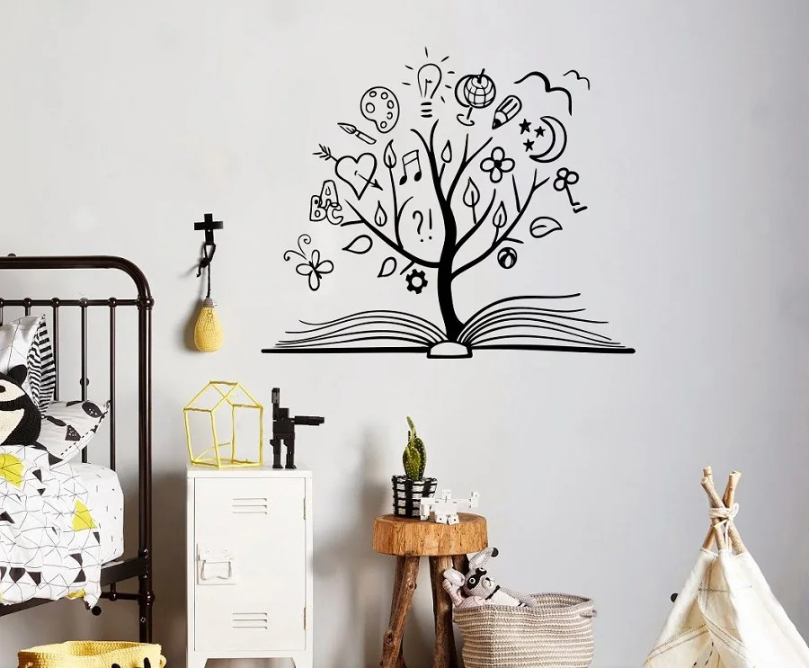 

Wisdom Tree Vinyl Wall Sticker Child Teen Study Room Bedroom Library Decoration Wall Sticker Home Decor Art Decal YD03