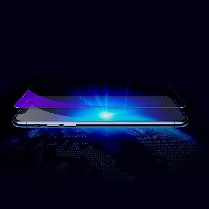 Защитная пленка 9H из закаленного стекла с защитой от Blu-Ray для iPhone 11 Pro X XR XS Max, Пурпурное стекло, защитная пленка