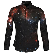 Cloudstyle дизайн 3D футболки с космическим рисунком мужская одежда китайская шелковая рубашка с длинными рукавами Camisa Hombre уличная гавайская рубашка Homme