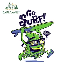 EARLFAMILY – autocollant réfléchissant en vinyle de 13cm x 13cm, autocollant de dessin animé Buds Go Surf pour voiture, couverture de moteur de voiture, décoration de coffre de fenêtre