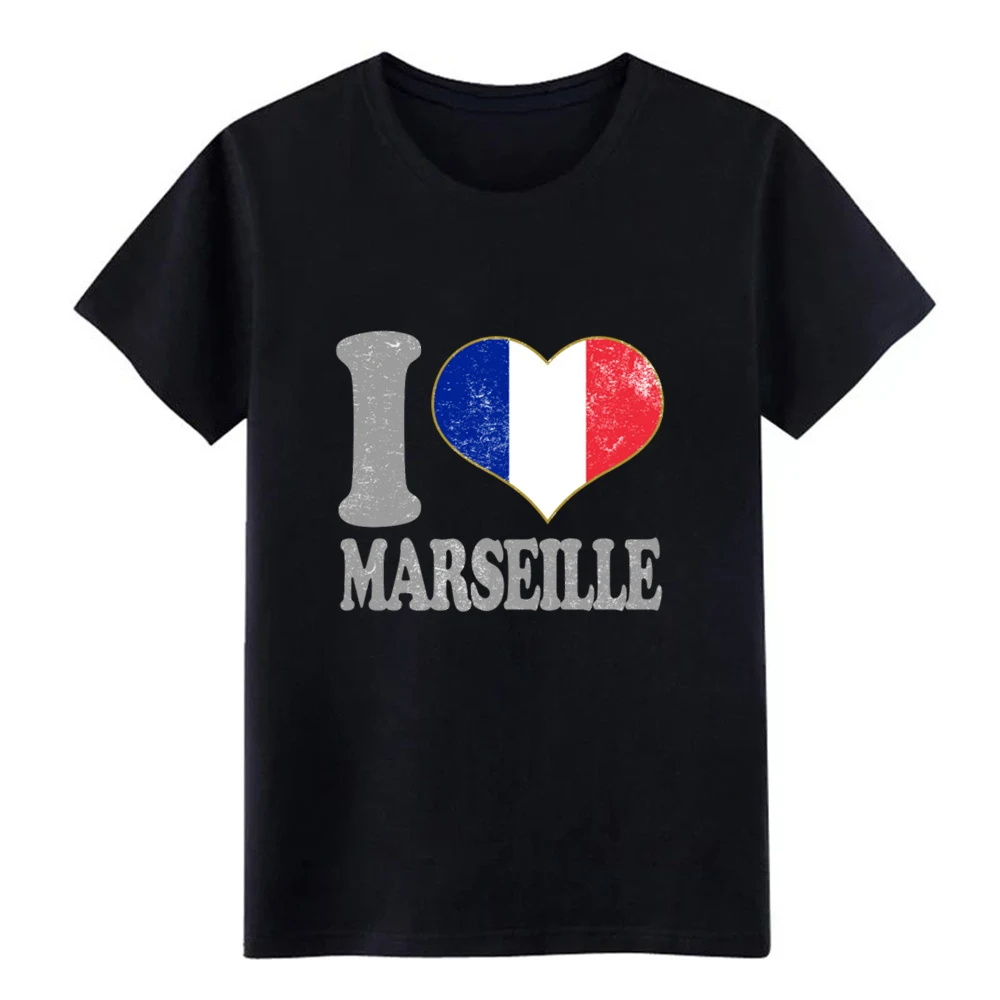 Мужская футболка с французским флагом i love marseille базовая свободная коротким