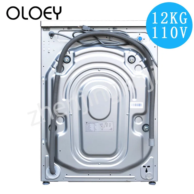 110V Roller Washing Machine Front Opening High Capacity 12KG Gray Fully Automatic Lower Outlet Low Noise High Speed Reservation