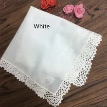 12 шт./лот Модные женские платки 1" x12" Хлопок Свадебные Handerchief вышитые крючком кружева края платки Hanky для невесты