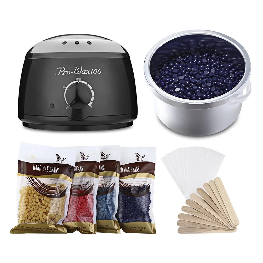 

RWH012 Professional Warmer Wax Heater Mini SPA Hand Epilator Feet Paraffin Wax with Beans Papers Applicator Sticks Waxing Kit