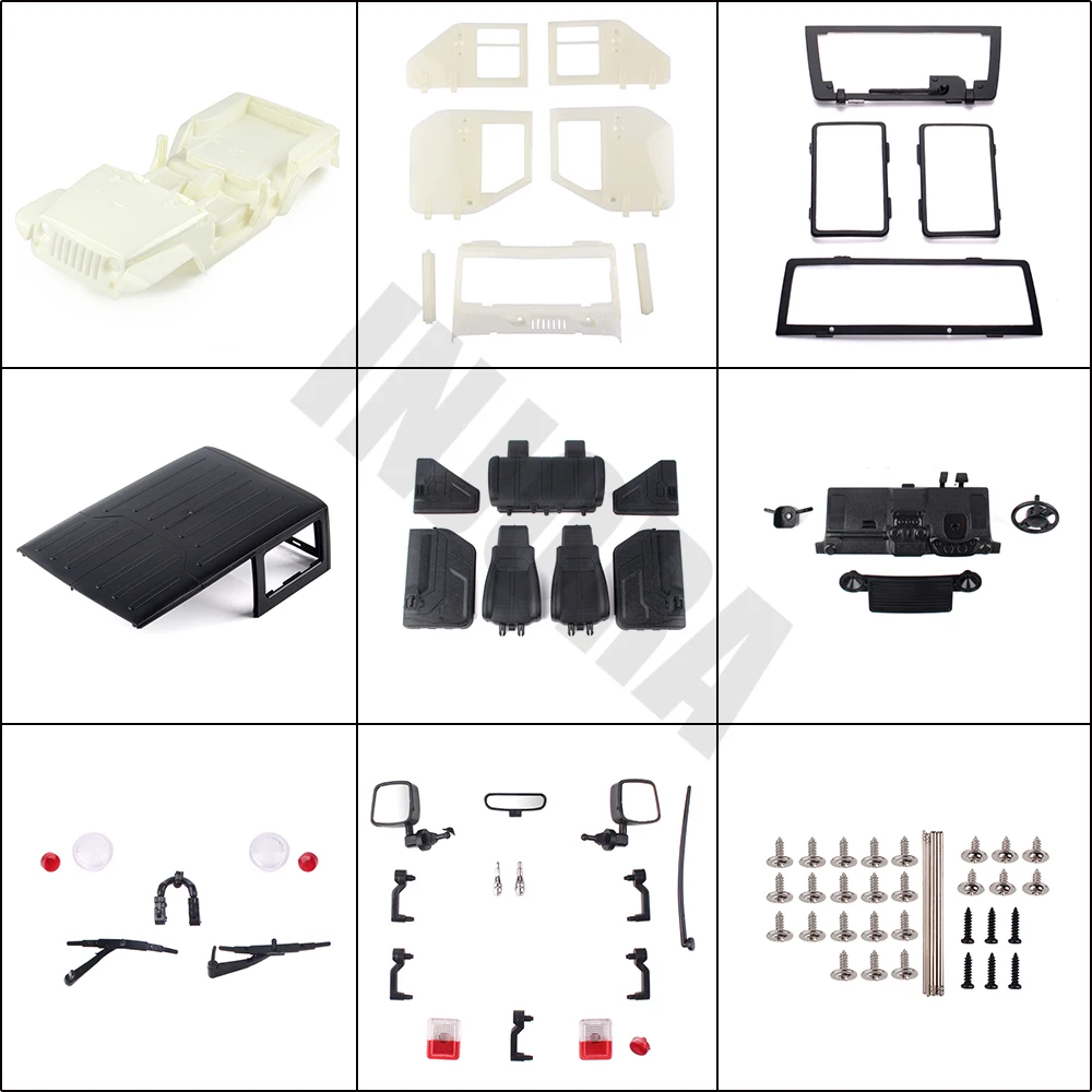 INJORA в разобранном виде 12,3 дюймов 313 мм Колесная база корпус автомобиля для 1/10 RC Гусеничный осевой SCX10 и SCX10 II 90046 90047 Jeep Wrangler