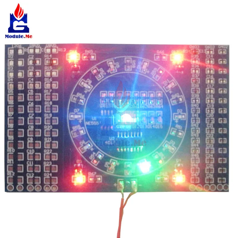 

CD4017 Rotating LED SMD NE555 Soldering Practice Board DIY Kit Fanny Skill Training Diy Kit Electronic PCB Board Module Suit