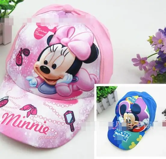 

12 pcs Mixed Cartoon minnie mickey Adjustable Fashion Sun Hat Mario Casual Cosplay Baseball Cap Child gift MZ2