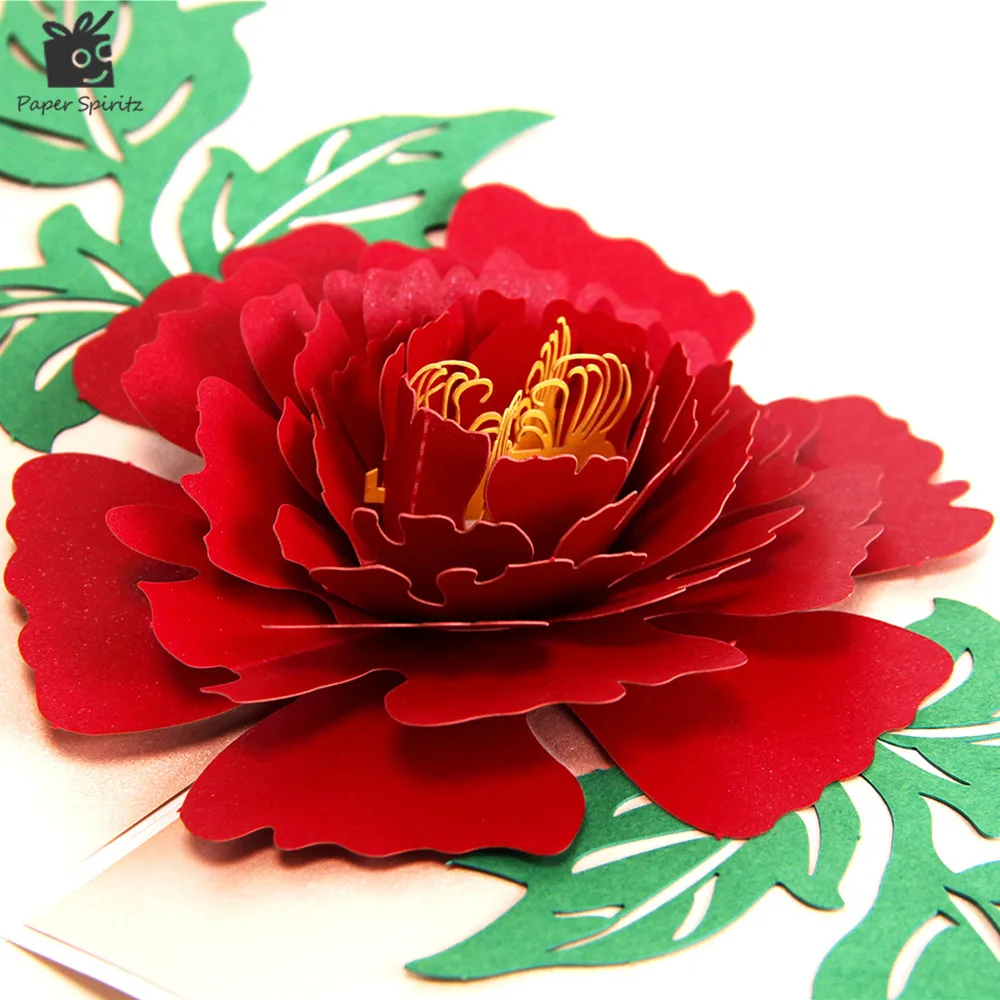 3D Flowers Pop Up Birthday Cards Invitation Thank You Gift Card With Envelope Wedding Invite Cards  - 32814542406