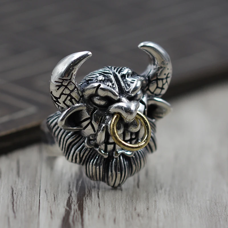 Кольцо из серебра 925 пробы с демоном властителя в стиле ретро|sterling silver rings|silver ringring