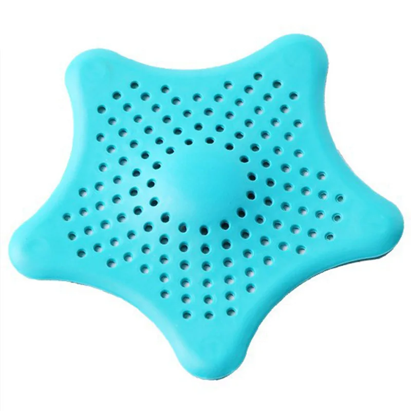 1pc Kitchen Drains Filter Clogging Prevention of Sink New Silicone Sink Strainer Star Shape Filters Kitchen Bathroom Widget/Tool - Цвет: Blue Filter