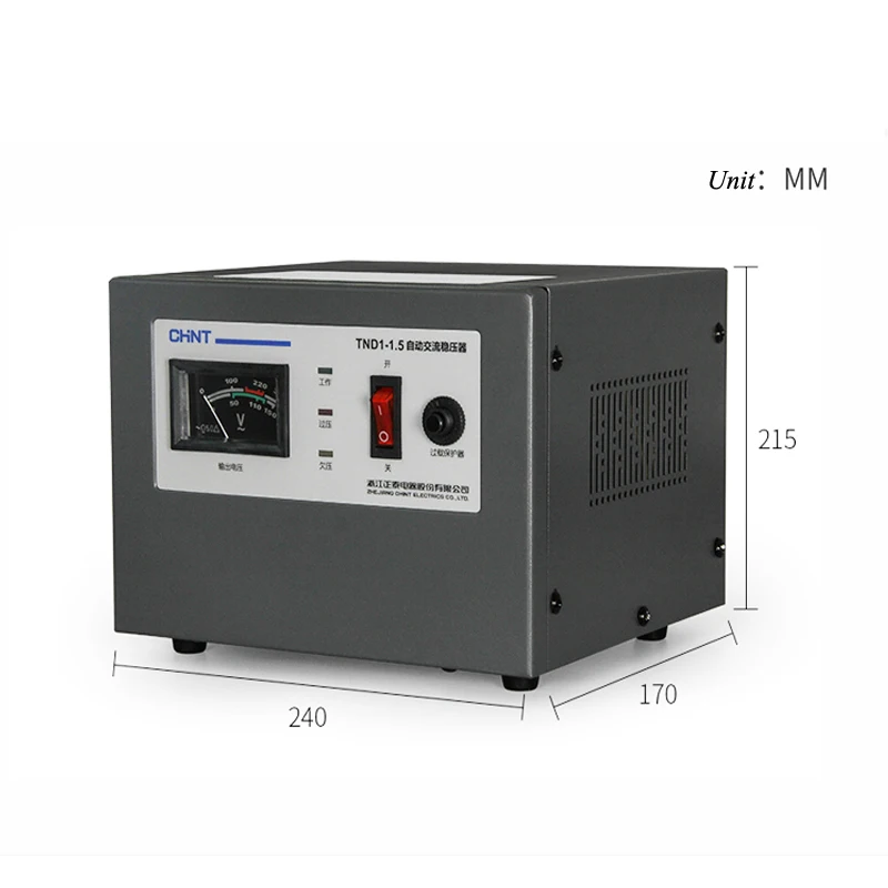 Стабилизатор напряжения с входным напряжением 160 V-250 V и выходным напряжением 220V бытовой автоматический стабилизированный источник питания инструмент TND1-1.5