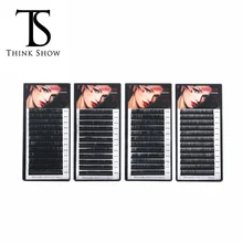 Thinkshow 8-15 мм 12 линий наращивания ресниц 3D России индивидуальный ресниц расширение шелк Las ручной работы мягкий салон ресниц